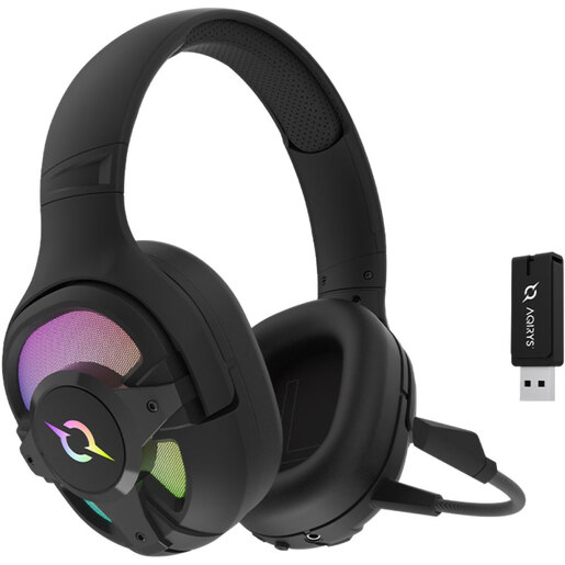 Casti Gaming Wireless AQIRYS Ara, multiplatforma, 3D Stereo, negru Casti Gaming Wireless AQIRYS Ara, multiplatforma, 3D Stereo, negru