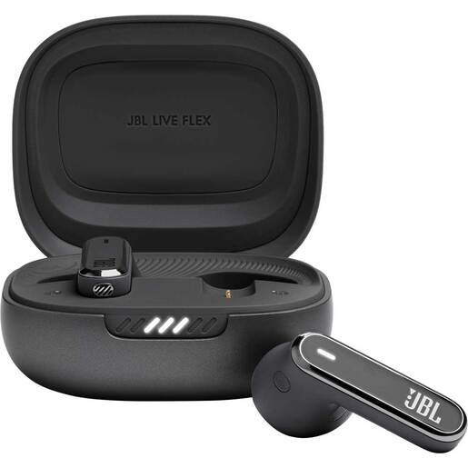 Casti JBL Live Flex, True wireless, Bluetooth, In-ear, Microfon, Carcasa incarcare wireless, Noise cancelling, negru Casti JBL Live Flex, True wireless, Bluetooth, In-ear, Microfon, Carcasa incarcare wireless, Noise cancelling, negru