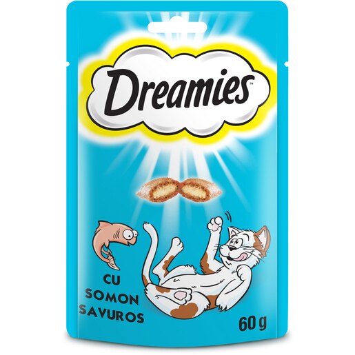 Recompensa pentru pisici DREAMIES, Snack, Somon, 6 x 60g Recompensa pentru pisici DREAMIES, Snack, Somon, 6 x 60g