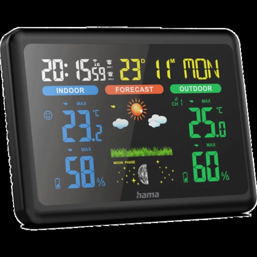 Statie meteo HAMA 185861, color, negru Statie meteo HAMA 185861, color, negru