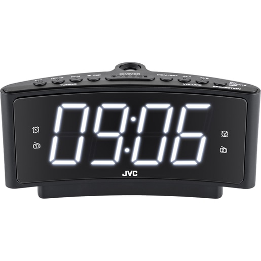 Radio cu ceas JVC RA-E314B, proiectie, FM, negru Radio cu ceas JVC RA-E314B, proiectie, FM, negru