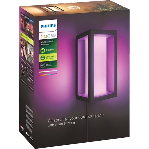 Aplica LED smart PHILIPS Hue Impress, 8W, 1180 lm, IP44, negru Aplica LED smart PHILIPS Hue Impress, 8W, 1180 lm, IP44, negru