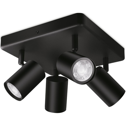 Plafoniera LED WIZ Imageo, 4x5W, 1380lm, Wi-Fi, RGB, negru Plafoniera LED WIZ Imageo, 4x5W, 1380lm, Wi-Fi, RGB, negru