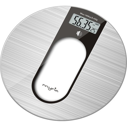 Cantar corporal MYRIA MY4901GY, 180kg, electronic, sticla securizata, argintiu Cantar corporal MYRIA MY4901GY, 180kg, electronic, sticla securizata, argintiu