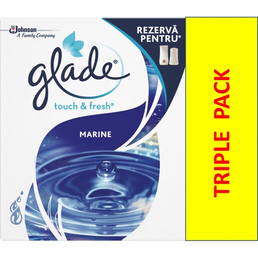 Pachet rezerve odorizant GLADE Touch & Fresh Marine, 3x10ml Pachet rezerve odorizant GLADE Touch & Fresh Marine, 3x10ml
