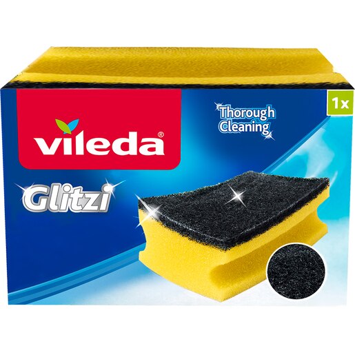 Burete de vase cu protectie unghii VILEDA Glitzi, 1 bucata Burete de vase cu protectie unghii VILEDA Glitzi, 1 bucata