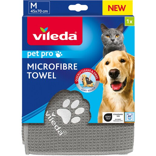 Prosop microfibra VILEDA Pet Pro M, 45 x 70 cm, gri Prosop microfibra VILEDA Pet Pro M, 45 x 70 cm, gri