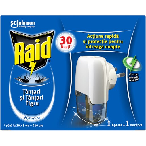 Aparat electric anti-tantari RAID Liquid, 30 nopti, 21 ml Aparat electric anti-tantari RAID Liquid, 30 nopti, 21 ml