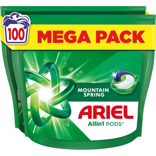 Detergent capsule ARIEL Allin1 PODS Mountain Spring, 100 spalari Detergent capsule ARIEL Allin1 PODS Mountain Spring, 100 spalari