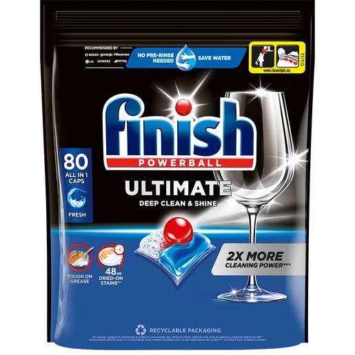 Detergent capsule FINISH Ultimate pentru masina de spalat vase, 80 spalari Detergent capsule FINISH Ultimate pentru masina de spalat vase, 80 spalari