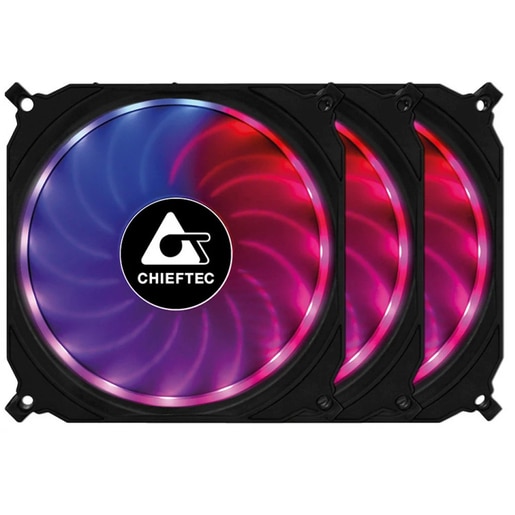 Set 3 ventilatoare CHIEFTEC CF-3012-RGB, 120mm, CF-3012-RGB Set 3 ventilatoare CHIEFTEC CF-3012-RGB, 120mm, CF-3012-RGB