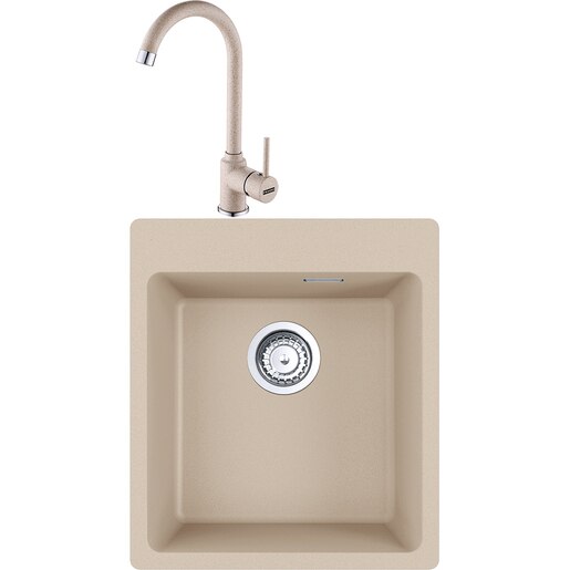 Pachet chiuveta FRANKE MRG 610-39, 1 cuva, compozit granit + baterie Pola, avena Pachet chiuveta FRANKE MRG 610-39, 1 cuva, compozit granit + baterie Pola, avena