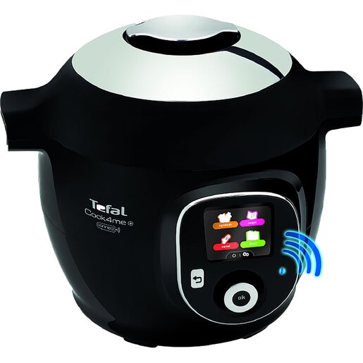 Multicooker TEFAL Cook4Me+ Connect CY855830, 6l, 1600W, 6 programe, negru-argintiu Multicooker TEFAL Cook4Me+ Connect CY855830, 6l, 1600W, 6 programe, negru-argintiu