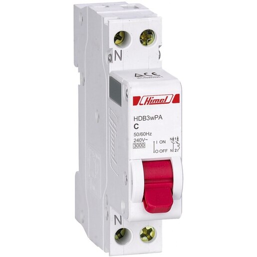 Siguranta automata modulara HIMEL HDB3WPNC32, 1P, 32A, curba C Siguranta automata modulara HIMEL HDB3WPNC32, 1P, 32A, curba C