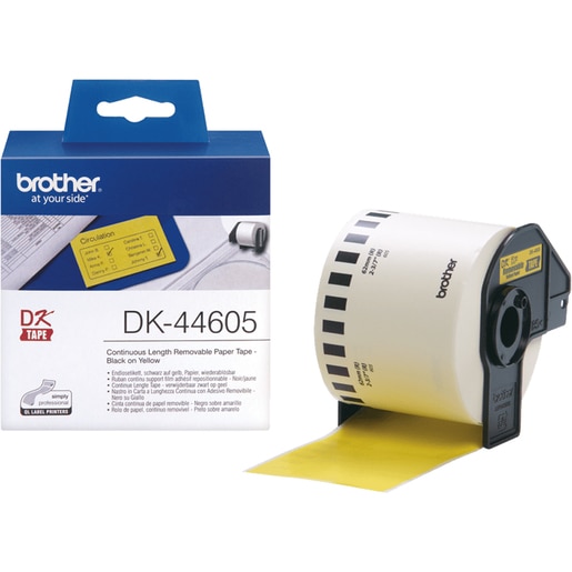 Banda etichete BROTHER DK-44605, 62mm, 30.48m, Negru pe Galben Banda etichete BROTHER DK-44605, 62mm, 30.48m, Negru pe Galben