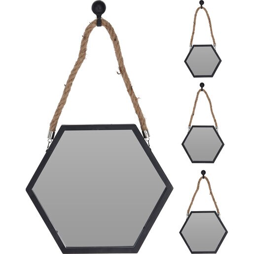 Set 3 oglinzi decorative KI, D 17/20/22 cm, negru Set 3 oglinzi decorative KI, D 17/20/22 cm, negru
