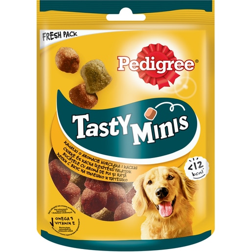 Recompensa pentru caini PEDIGREE Tasty Minis, Pui, 6 x 130g Recompensa pentru caini PEDIGREE Tasty Minis, Pui, 6 x 130g
