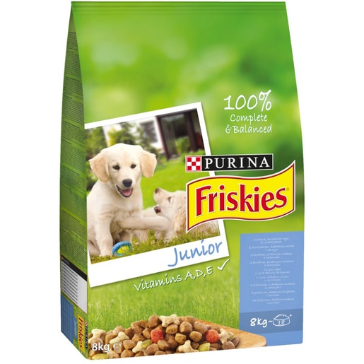 Hrana uscata pentru caini FRISKIES, Junior, Pui si legume, 8 kg Hrana uscata pentru caini FRISKIES, Junior, Pui si legume, 8 kg
