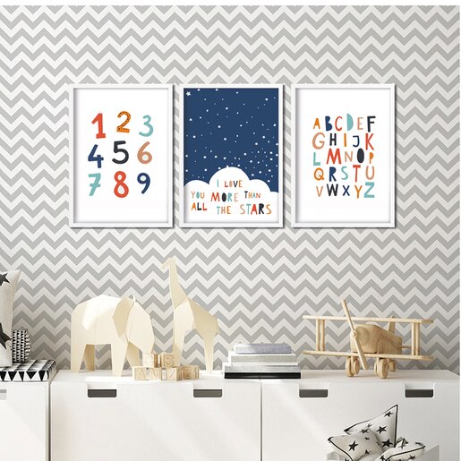 Set 3 tablouri cu rama Learn, 23 x 33 cm, PVC Set 3 tablouri cu rama Learn, 23 x 33 cm, PVC