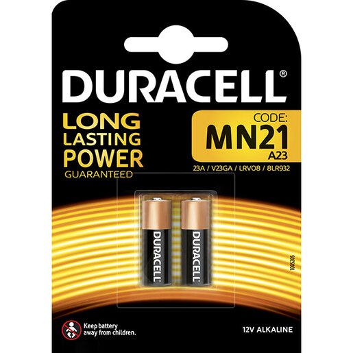 Baterie alcalina DURACELL MN21, 2 Buc, 12V Baterie alcalina DURACELL MN21, 2 Buc, 12V