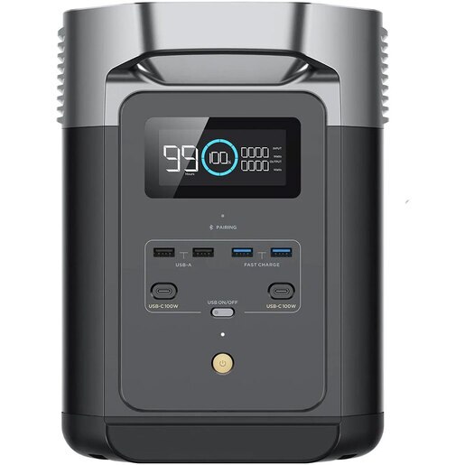Statie incarcare ECOFLOW Delta 2, 1024Wh, 2700W, USB C, USB A, negru Statie incarcare ECOFLOW Delta 2, 1024Wh, 2700W, USB C, USB A, negru