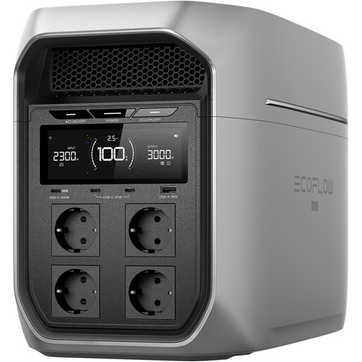 Statie de incarcare ECOFLOW Delta 3 Max Plus, 2048Wh, 3000W, negru Statie de incarcare ECOFLOW Delta 3 Max Plus, 2048Wh, 3000W, negru