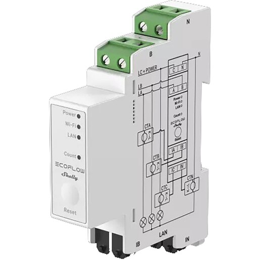 Smart meter ECOFLOW Shelly, alb Smart meter ECOFLOW Shelly, alb
