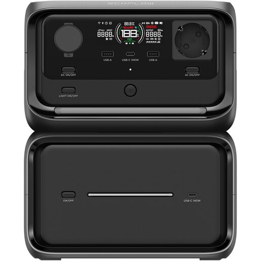 Statie de incarcare ECOFLOW River 3 Max Plus, 858Wh, 600W, negru Statie de incarcare ECOFLOW River 3 Max Plus, 858Wh, 600W, negru