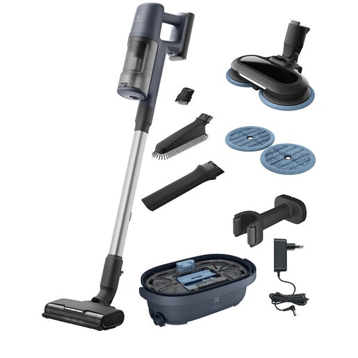 Set aspirator vertical ELECTROLUX 600 EP61H21WET + Statie curatare PowerPro EPPCS2, 0.5l, 21.62V, albastru denim Set aspirator vertical ELECTROLUX 600 EP61H21WET + Statie curatare PowerPro EPPCS2, 0.5l, 21.62V, albastru denim