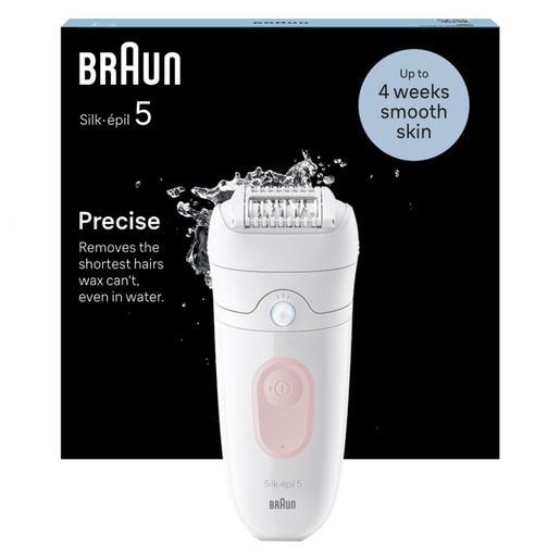 Epilator BRAUN Silk-epil 5 SE5-000, 28 pensete, 2 viteze, SmartLight, MicroGrip, Wet&Dry, acumulator, alb-roz Epilator BRAUN Silk-epil 5 SE5-000, 28 pensete, 2 viteze, SmartLight, MicroGrip, Wet&Dry, acumulator, alb-roz