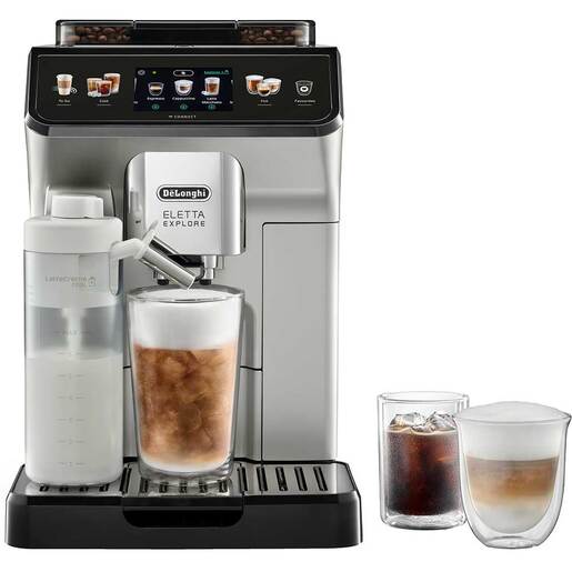 Espressor automat DELONGHI Eletta Explore ECAM 450.65.S, 1.8l, 1450W, 19 bar, argintiu-negru Espressor automat DELONGHI Eletta Explore ECAM 450.65.S, 1.8l, 1450W, 19 bar, argintiu-negru