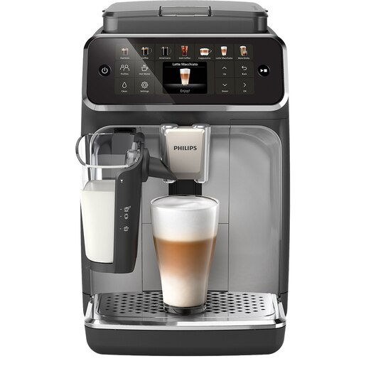 Espressor automat PHILIPS Seria 4400 EP4446/70, 1.8l, 1500W, 15 bar, argintiu-negru Espressor automat PHILIPS Seria 4400 EP4446/70, 1.8l, 1500W, 15 bar, argintiu-negru