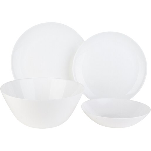 Set de masa MYRIA MC4044, 19 piese, sticla opal, alb Set de masa MYRIA MC4044, 19 piese, sticla opal, alb