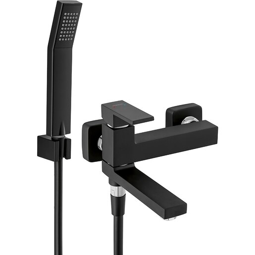 Baterie cada-dus FERRO Zicco BZI11RBL, alama sanitara, set de dus inclus, negru Baterie cada-dus FERRO Zicco BZI11RBL, alama sanitara, set de dus inclus, negru