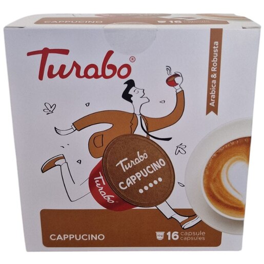 Capsule cafea TURABO Cappucino, compatibile Dolce Gusto, 16 capsule, 160 g Capsule cafea TURABO Cappucino, compatibile Dolce Gusto, 16 capsule, 160 g