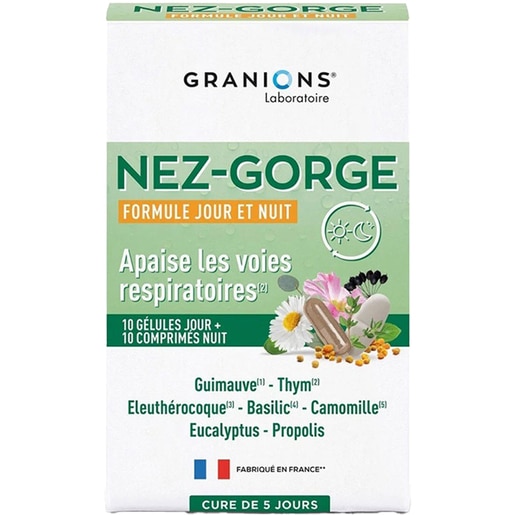 Supliment Formula zi si noapte pentru nas-gat, 20 capsule, GRANIONS Supliment Formula zi si noapte pentru nas-gat, 20 capsule, GRANIONS