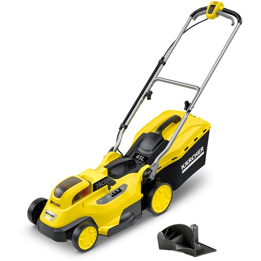 Masina de tuns iarba pe acumulator KARCHER LMO 18-36, Electrica, latime taiere 36 cm, cos 45L, galben Masina de tuns iarba pe acumulator KARCHER LMO 18-36, Electrica, latime taiere 36 cm, cos 45L, galben