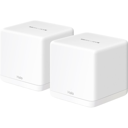 Sistem Wi-Fi Mesh MERCUSYS Halo H1500, Wi-Fi 6, Dual-Band 300 + 1201 Mbps, 2 buc, alb Sistem Wi-Fi Mesh MERCUSYS Halo H1500, Wi-Fi 6, Dual-Band 300 + 1201 Mbps, 2 buc, alb