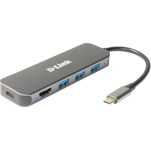 Hub USB D-LINK DUB-2333, 5 in 1, USB 3.0, HDMI, USB-C, negru Hub USB D-LINK DUB-2333, 5 in 1, USB 3.0, HDMI, USB-C, negru