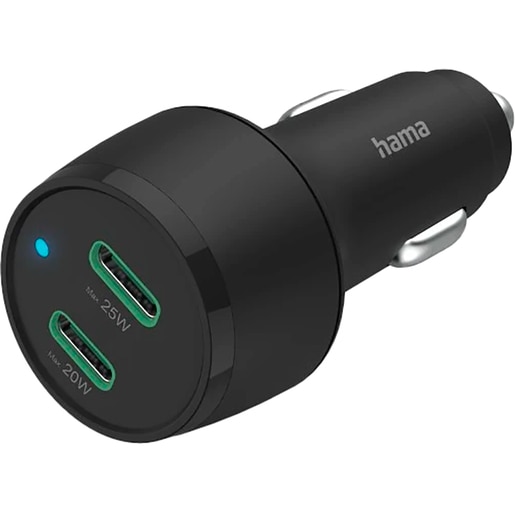 Incarcator auto HAMA 201632, 1xUSB-C Power Delivery (PD) 45W, 2xUSB-C Quick Charge 3.0 20+25W, negru Incarcator auto HAMA 201632, 1xUSB-C Power Delivery (PD) 45W, 2xUSB-C Quick Charge 3.0 20+25W, negru