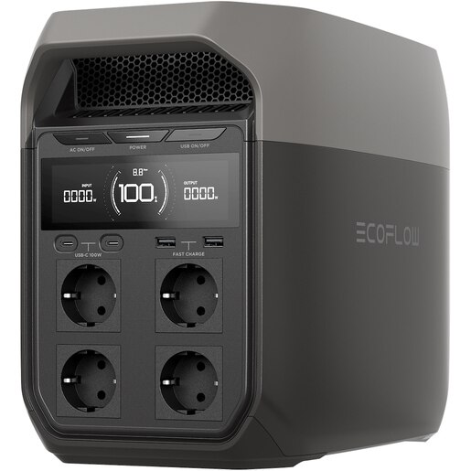 Statie de incarcare portabila ECOFLOW Delta 3, 1800W, 1024Wh, AC, USB-A, USB-C, MC4, XT60, negru Statie de incarcare portabila ECOFLOW Delta 3, 1800W, 1024Wh, AC, USB-A, USB-C, MC4, XT60, negru