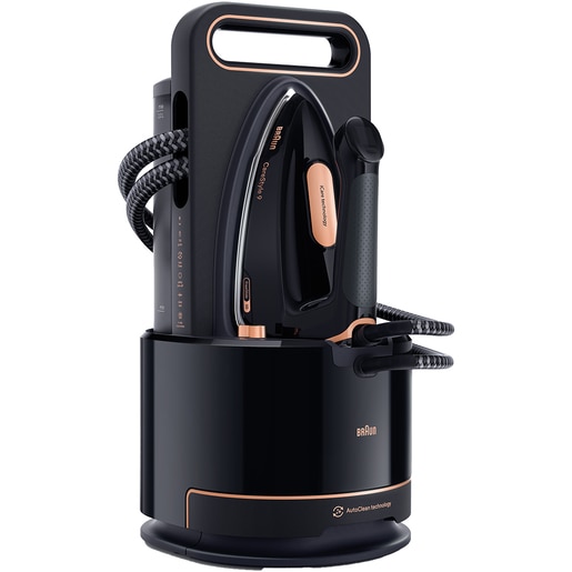 Statie de calcat BRAUN CareStyle 9 IS9090BK, 2700W, 750g/min, 2l, talpa Eloxal Plus, negru-auriu Statie de calcat BRAUN CareStyle 9 IS9090BK, 2700W, 750g/min, 2l, talpa Eloxal Plus, negru-auriu