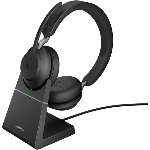 Casti Wireless teleconferinta JABRA Evolve2 65, Link 390a MS Stereo Desk Stand, Bluetooth, USB-C, negru Casti Wireless teleconferinta JABRA Evolve2 65, Link 390a MS Stereo Desk Stand, Bluetooth, USB-C, negru