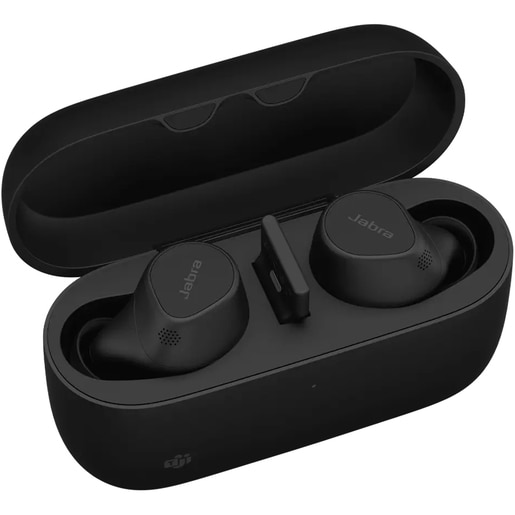 Casti Wireless teleconferinta JABRA Evolve2 Buds, Stereo, Noise Cancelling, Bluetooth, USB-C, negru Casti Wireless teleconferinta JABRA Evolve2 Buds, Stereo, Noise Cancelling, Bluetooth, USB-C, negru