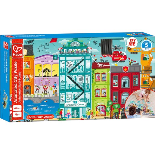 Puzzle HAPE Orasul Animat E1629, 4 ani+, 49 piese Puzzle HAPE Orasul Animat E1629, 4 ani+, 49 piese