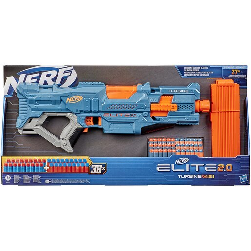 Blaster NERF Elite 2.0 - Turbine CS-18 E9481, 8 ani+, albastru-portocaliu Blaster NERF Elite 2.0 - Turbine CS-18 E9481, 8 ani+, albastru-portocaliu