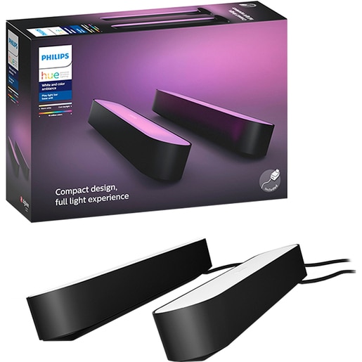 Pachet lampi inteligente PHILIPS Hue Play 8718696170724, lumina RGB, 6.6W, negru, 2 buc Pachet lampi inteligente PHILIPS Hue Play 8718696170724, lumina RGB, 6.6W, negru, 2 buc