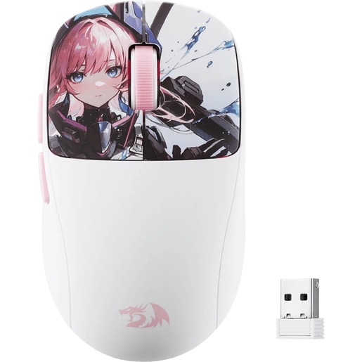 Mouse Gaming Wireless REDRAGON Klyamoor Pro, 24000, alb-roz Mouse Gaming Wireless REDRAGON Klyamoor Pro, 24000, alb-roz