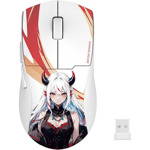 Mouse Gaming Wireless REDRAGON K1ng Max Anime, 26000 dpi, alb Mouse Gaming Wireless REDRAGON K1ng Max Anime, 26000 dpi, alb