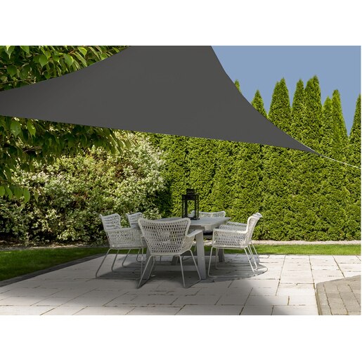 Copertina terasa AMBIANCE Triangle M, poliester, 300 x 300 cm, gri inchis Copertina terasa AMBIANCE Triangle M, poliester, 300 x 300 cm, gri inchis